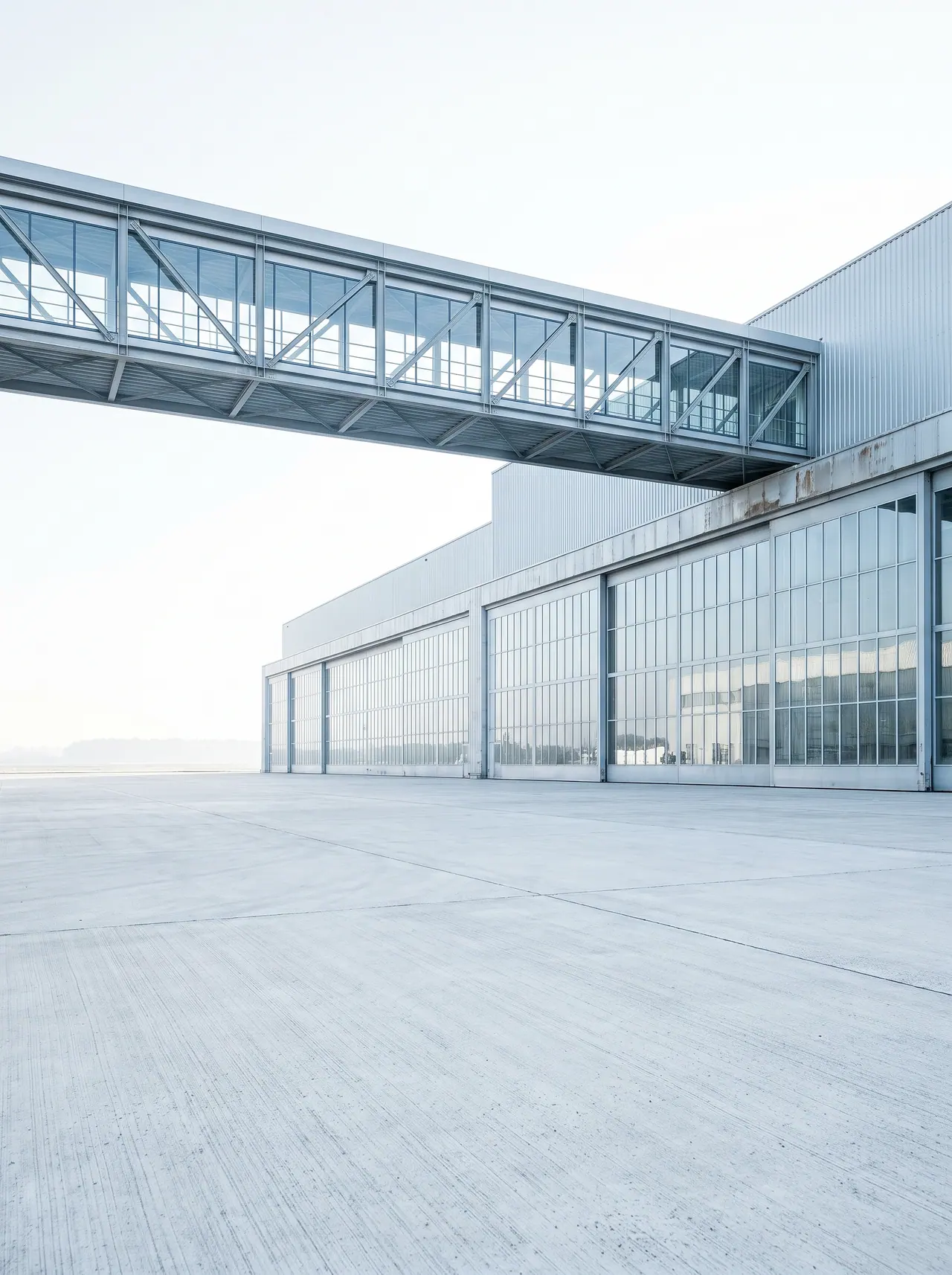 The exterior of a machinery assembly plant at blue hour